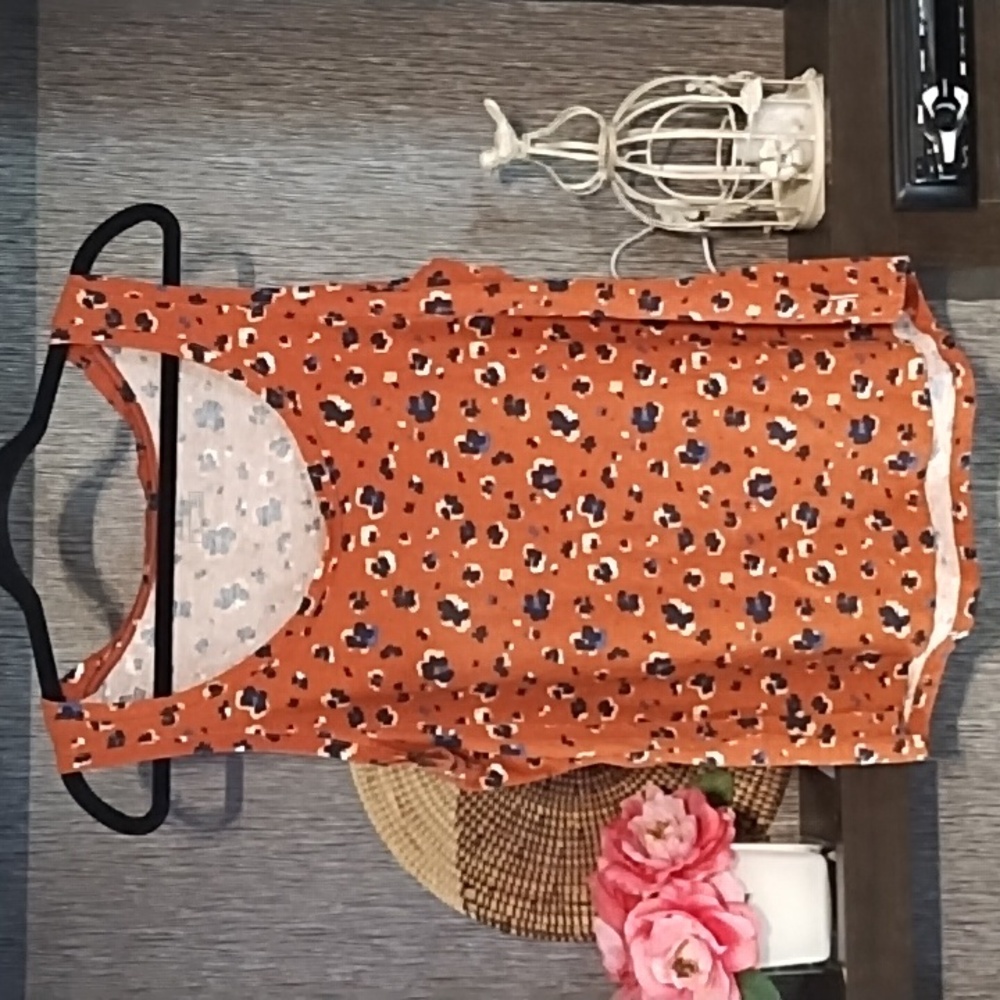 Eddie Bauer Tank Top Floral Size L Casual Cottagecore